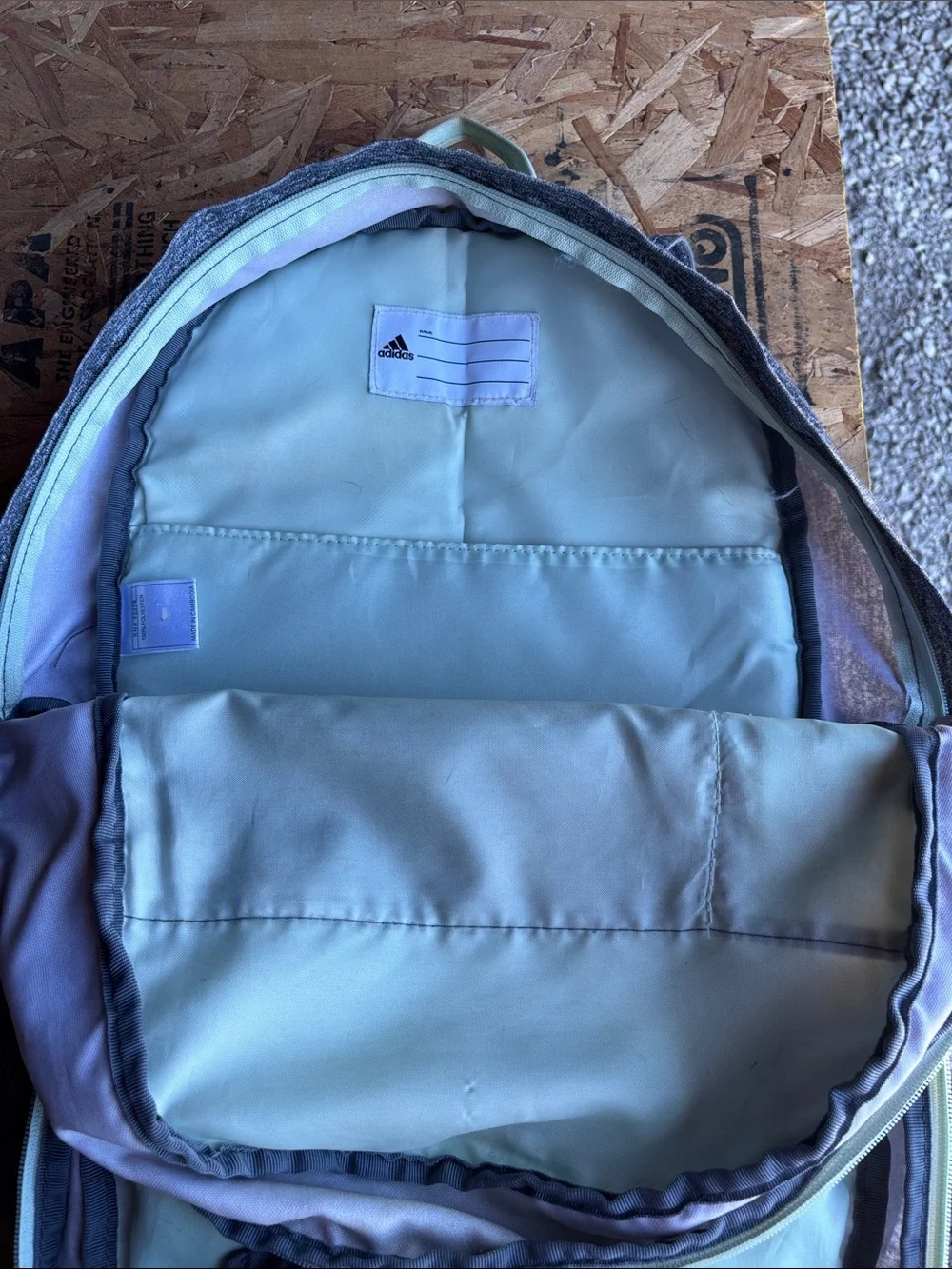 adidas Gray Heather Backpack with Mint Accents - Picture 3 of 4
